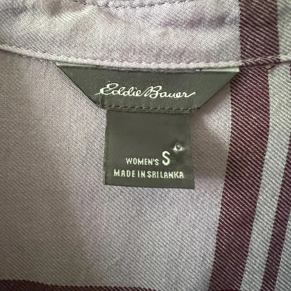 Eddie Bauer Pastel Plaid Flannel Top - Small